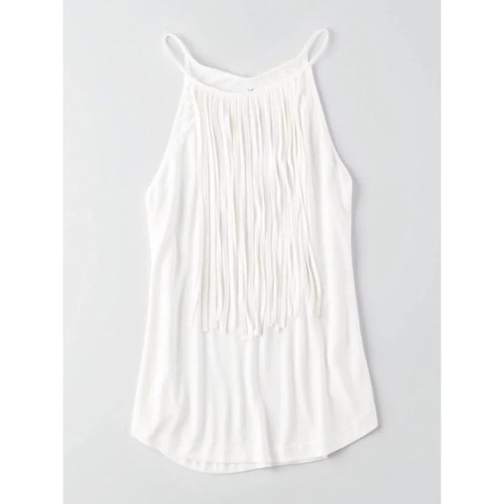American Eagle soft & sexy white fringe tank size small